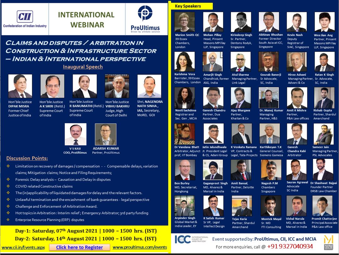 Speaker - International Webinar - CII & ProUltimus)